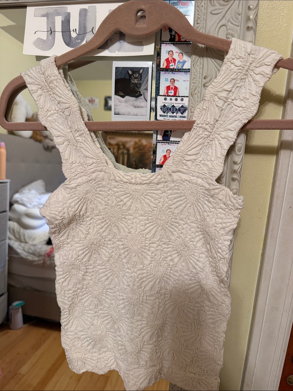 Women’s Cream Textured Tank Top